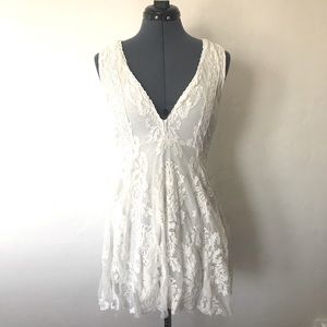 Free People White Lace Mini Dress